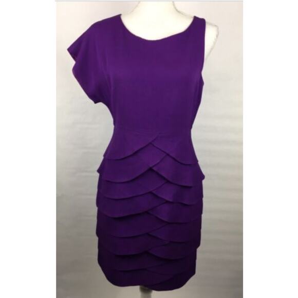 5/$25 Tibi Purple Asymmetrical Sheath Dress - Picture 5 of 10